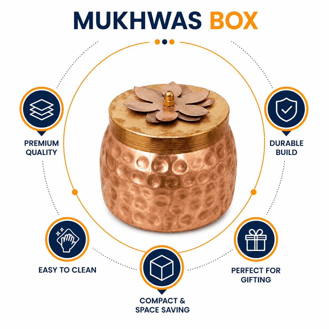 Metal mukhwas box 4.2 Inch BH10642 Metal mukhwas box 4.2 Inch BH10642