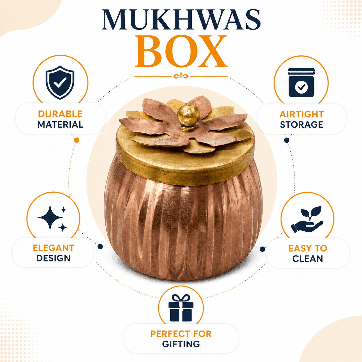 Metal mukhwas box 4 Inch BH10649 Metal mukhwas box 4 Inch BH10649