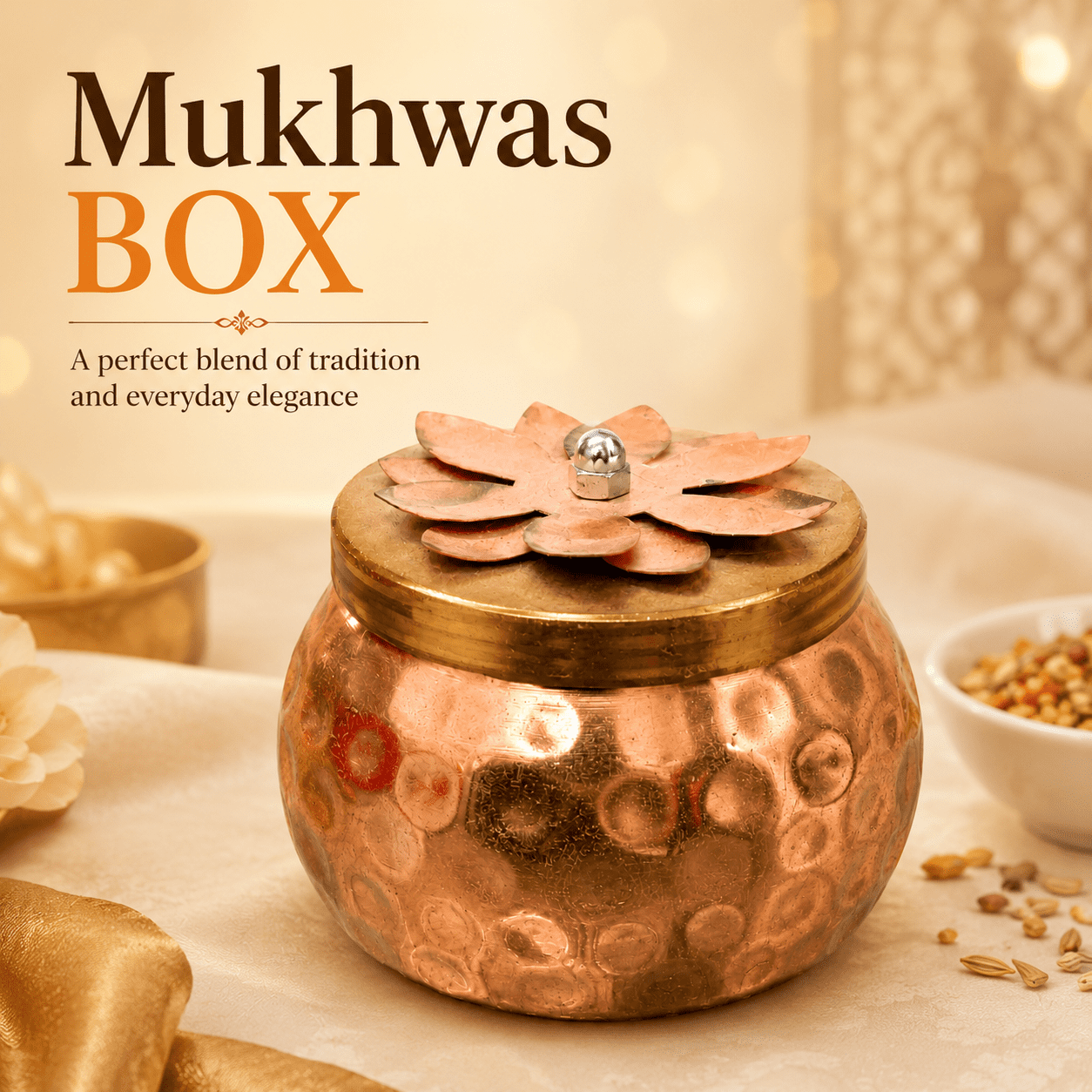 Metal mukhwas box 3.5 Inch BH10648 Metal mukhwas box 3.5 Inch BH10648