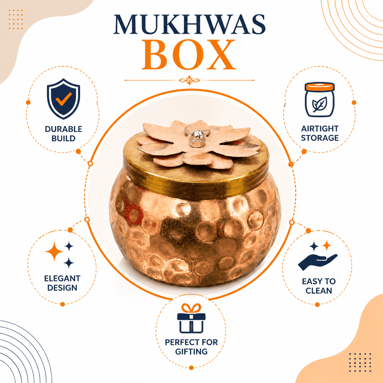 Metal mukhwas box 3.5 Inch BH10648 Metal mukhwas box 3.5 Inch BH10648