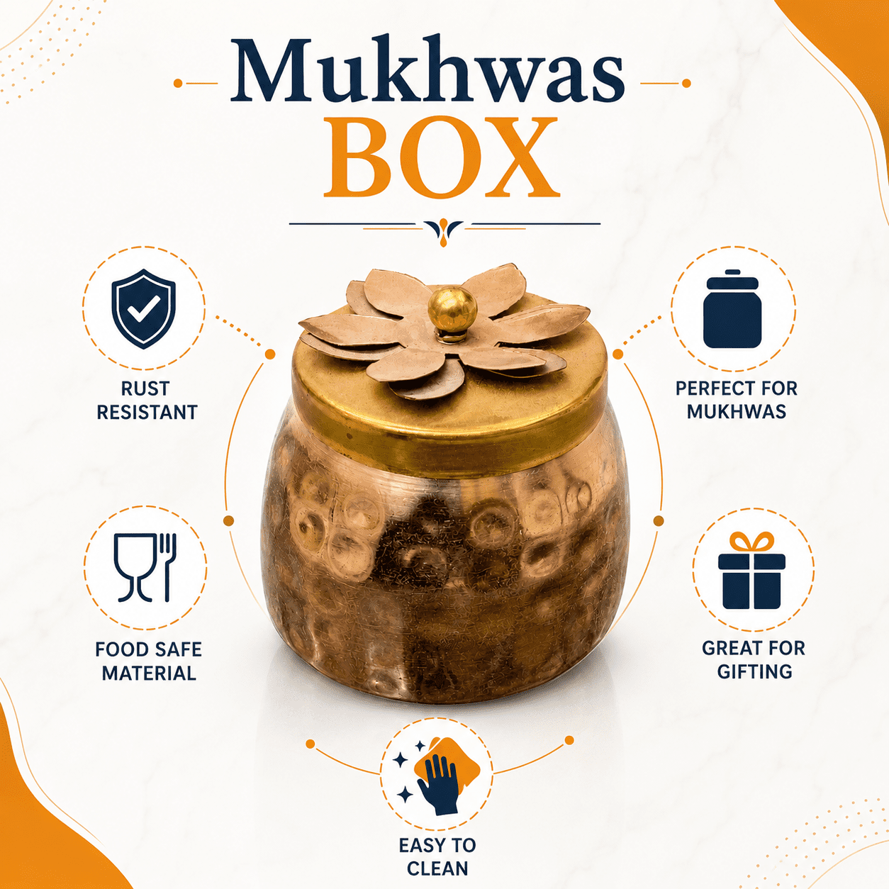 Metal mukhwas box 4 Inch BH10647 Metal mukhwas box 4 Inch BH10647