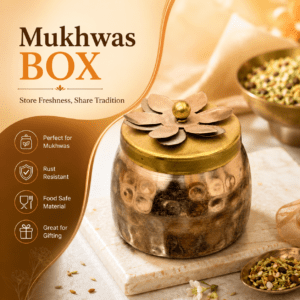 Metal mukhwas box 4 Inch BH10647