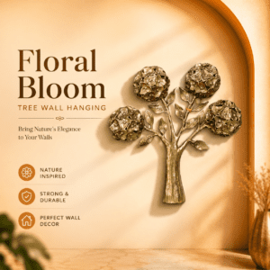 Brass Floral Bloom tree wall hanging 11 Inch KBH12649