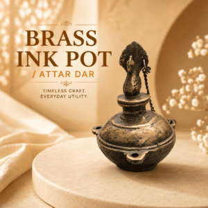 Brass Ink Pot/attar dar 5 Inch KBH12674