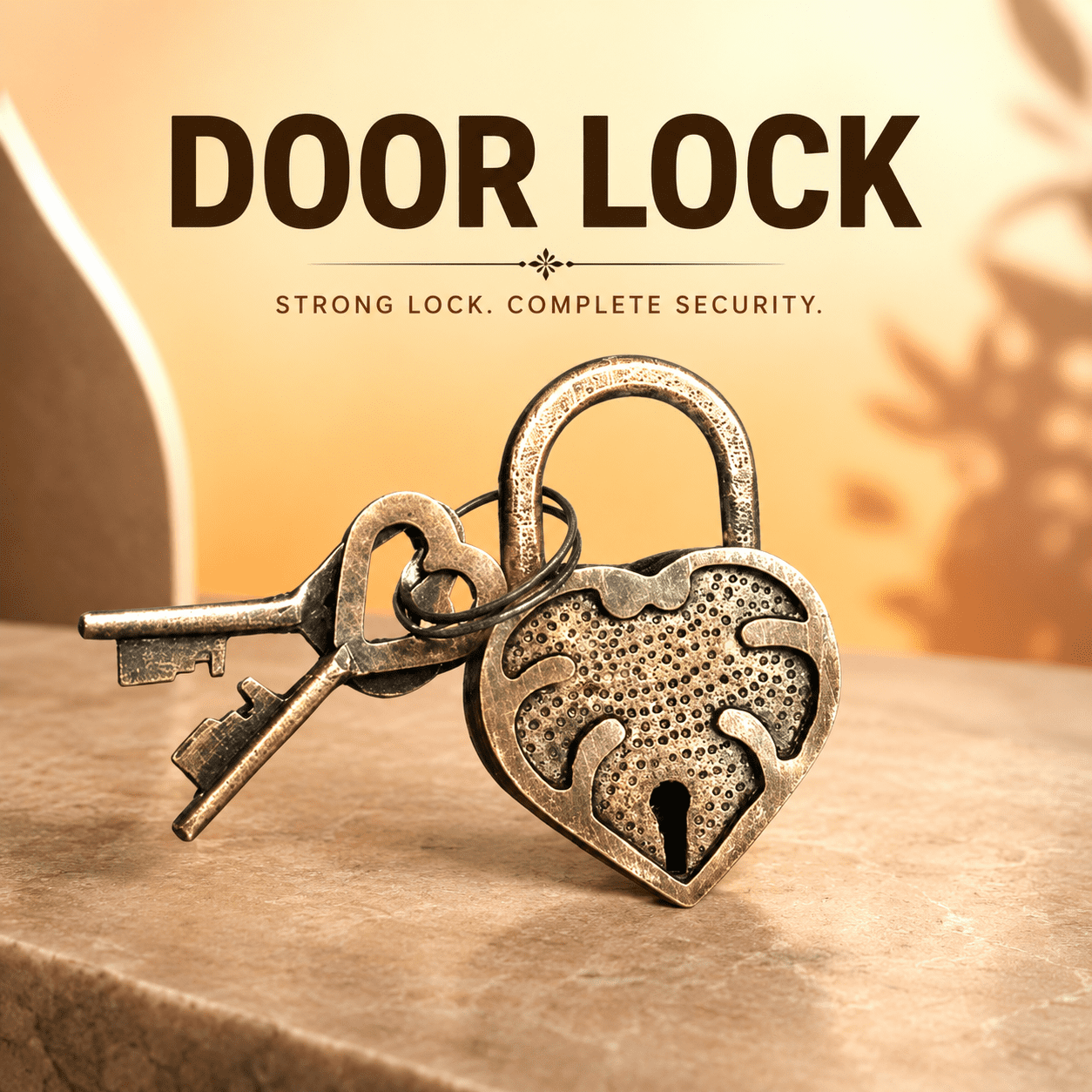 Brass Heart Lock 2 Inch KBH12673 Brass Heart Lock 2 Inch KBH12673