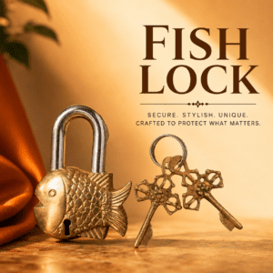 Brass Fish Lock 2.6 Inch – Vintage Handmade Padlock
