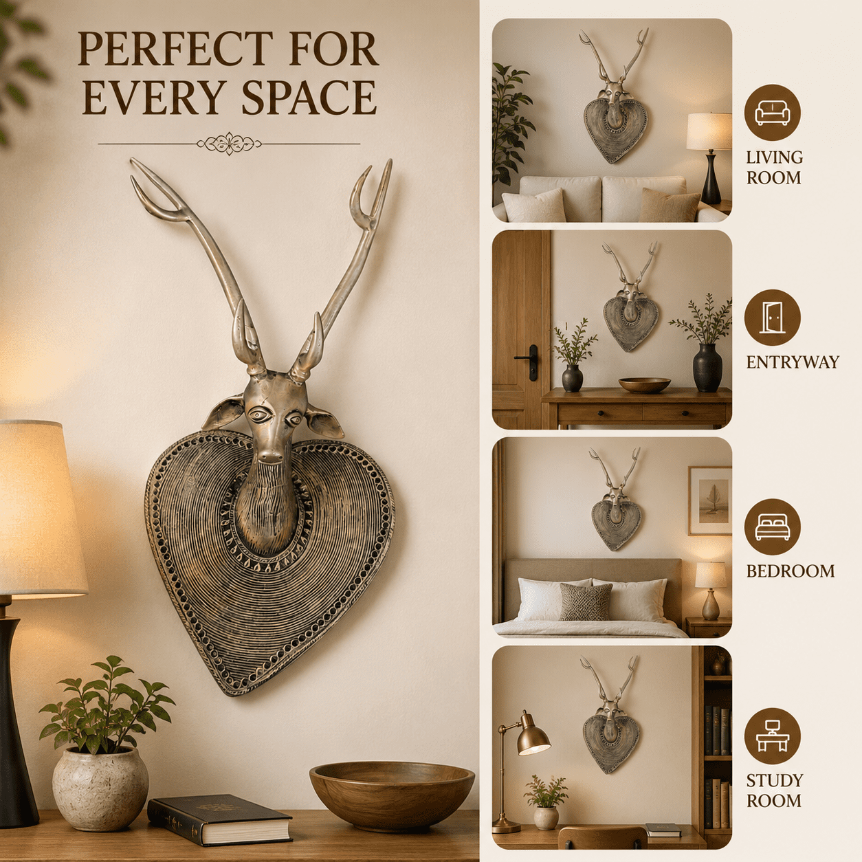 brass deer wall hanging 12 Inch KBH12684 brass deer wall hanging 12 Inch KBH12684