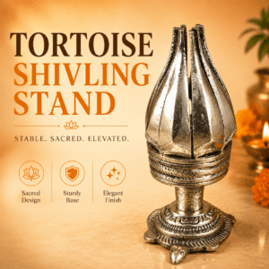 brass Tortoise Shivling Stand 3.5 Inch KBH12688