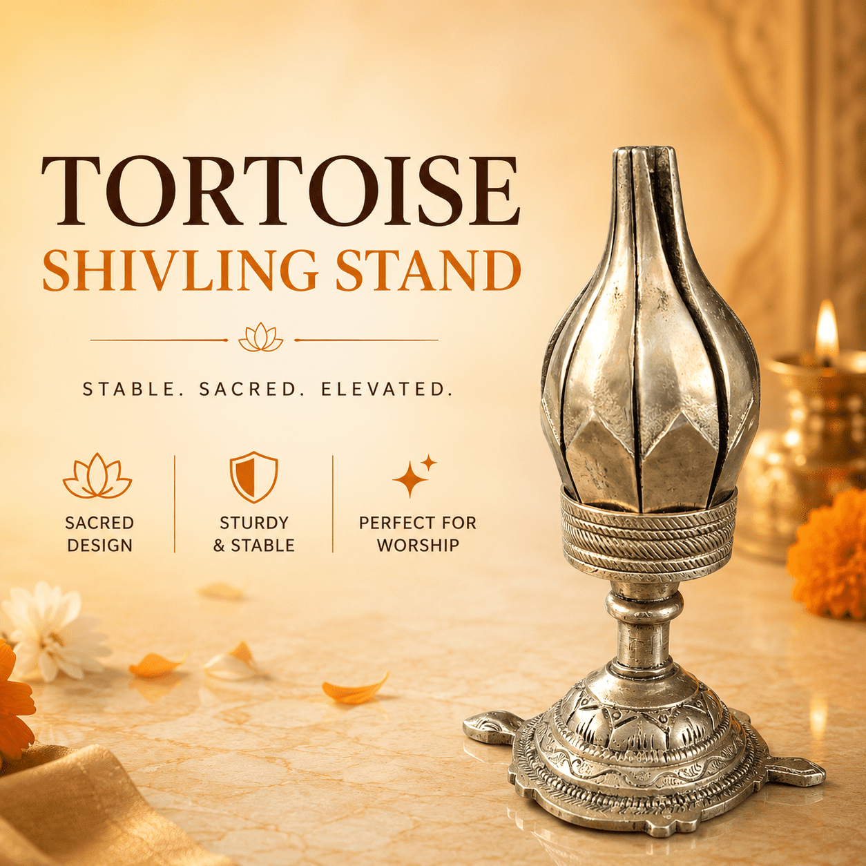 brass Tortoise Shivling Stand 6 Inch KBH12690 brass Tortoise Shivling Stand 6 Inch KBH12690