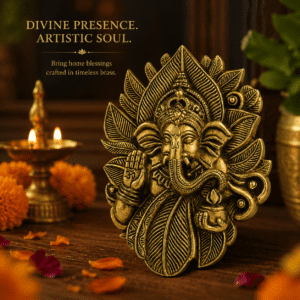 Brass Ganpati wall hanging 8 Inch KBH12631