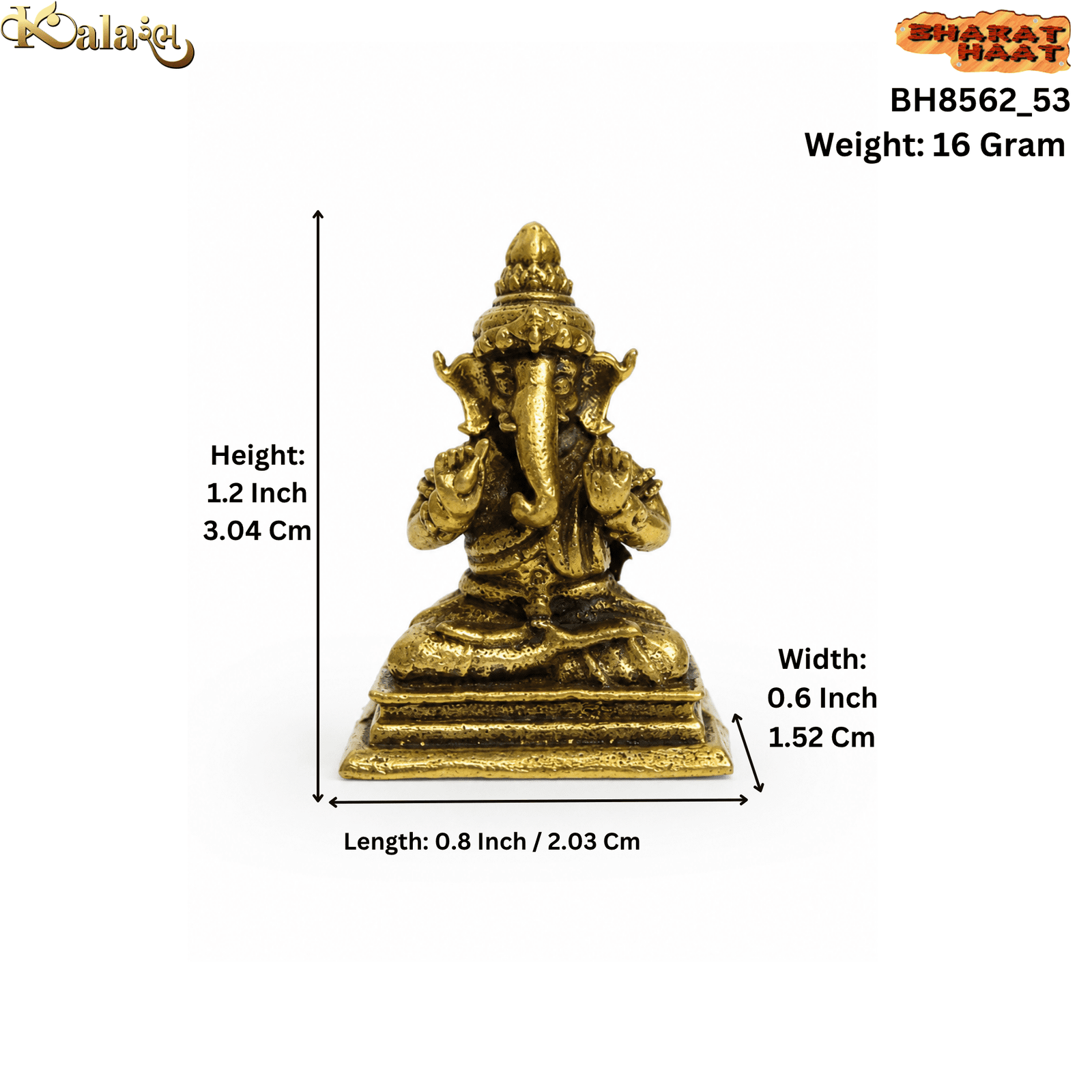 Brass Ganesha 1.2 Inch KBH8562_53 Brass Ganesha 1.2 Inch KBH8562_53