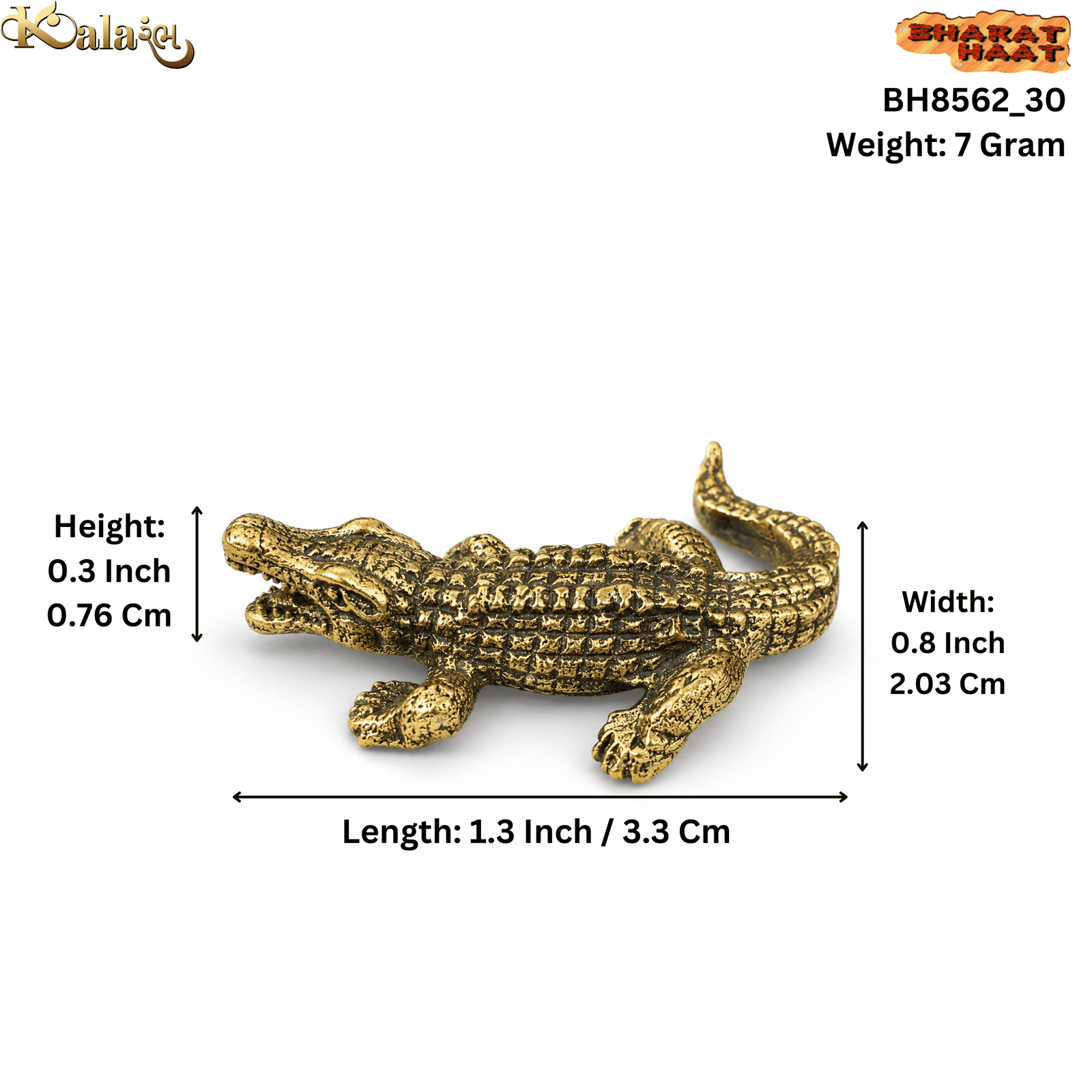 Brass Crocodile 0.3 Inch BH8562_30 Brass Crocodile 0.3 Inch BH8562_30
