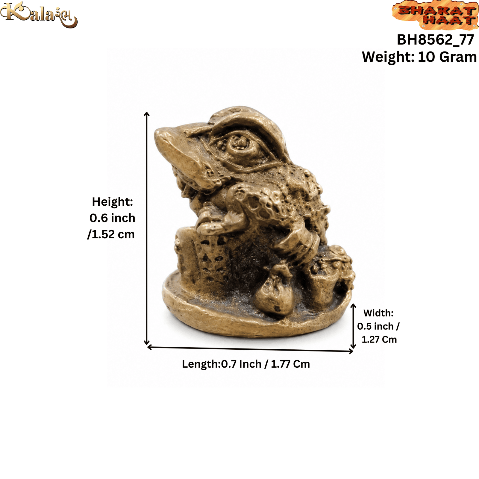 Brass Frog 0.6 Inch KBH8562_77 Brass Frog 0.6 Inch KBH8562_77
