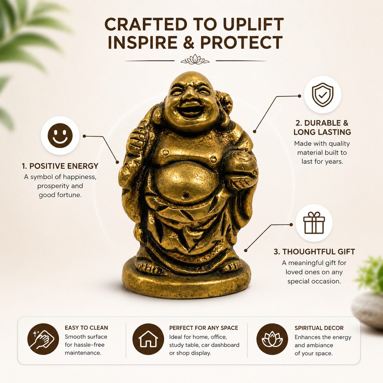 Brass Laughing buddha 1.8 Inch kBH09841 Brass Laughing buddha 1.8 Inch kBH09841