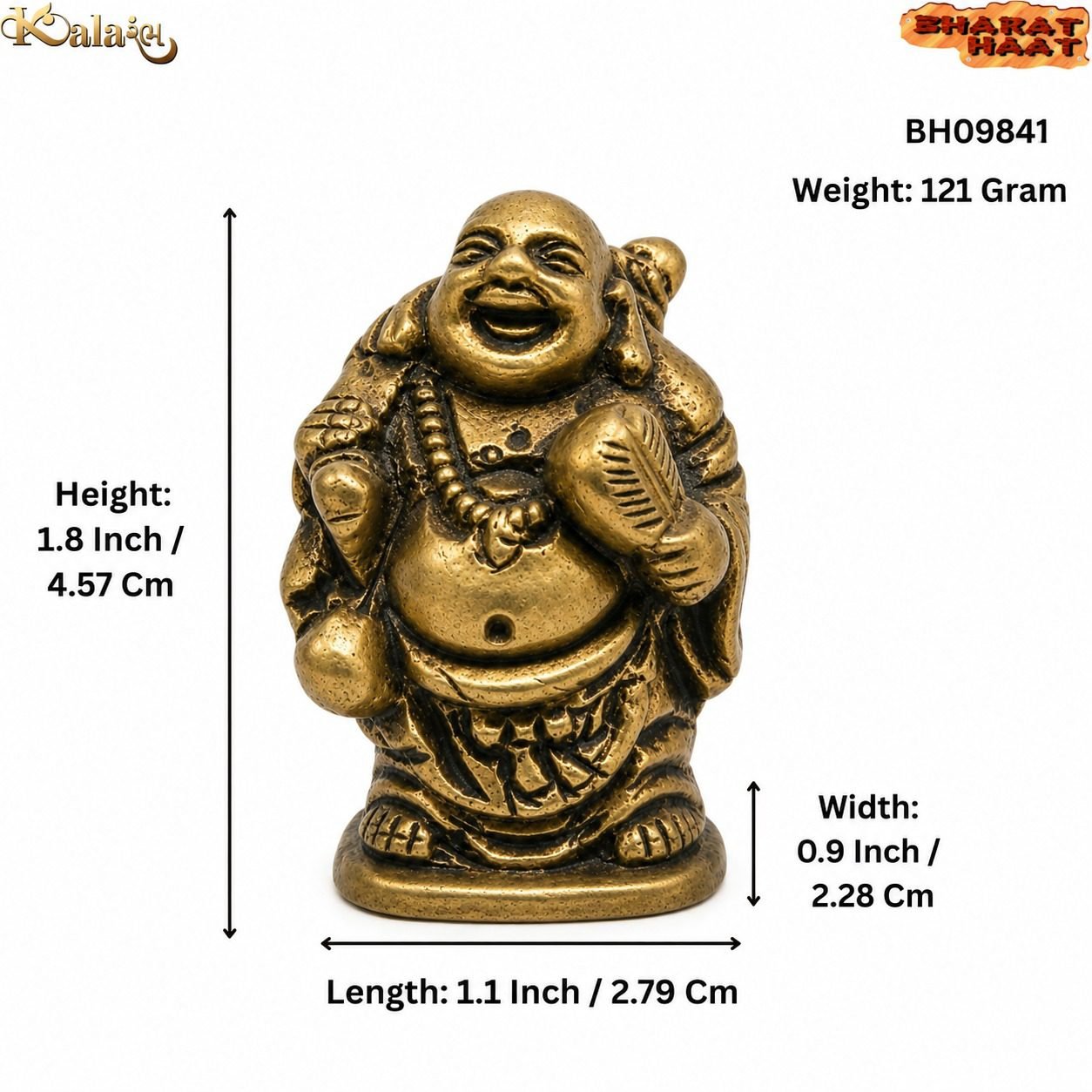 Brass Laughing buddha 1.8 Inch kBH09841 Brass Laughing buddha 1.8 Inch kBH09841