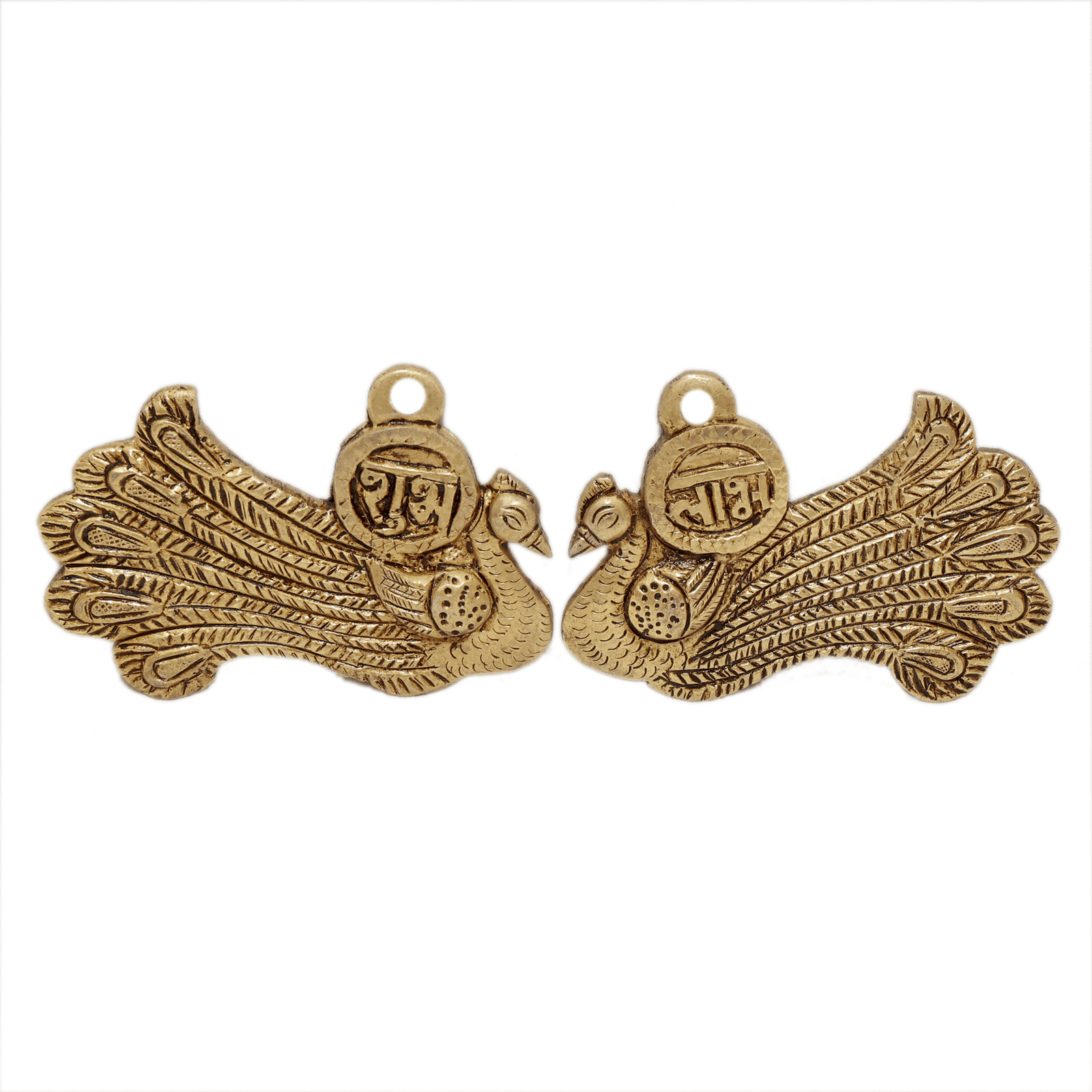 Brass Peacock wall hanging Pair 2.8 Inch KBH12709 Brass Peacock wall hanging Pair 2.8 Inch KBH12709