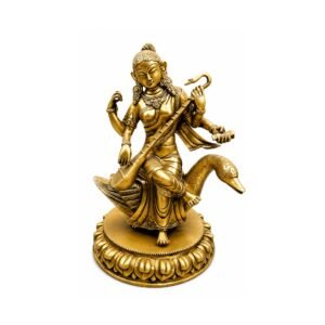 KALARAMBH Brass Saraswati Maa 13 Inch, 1 Pcs
