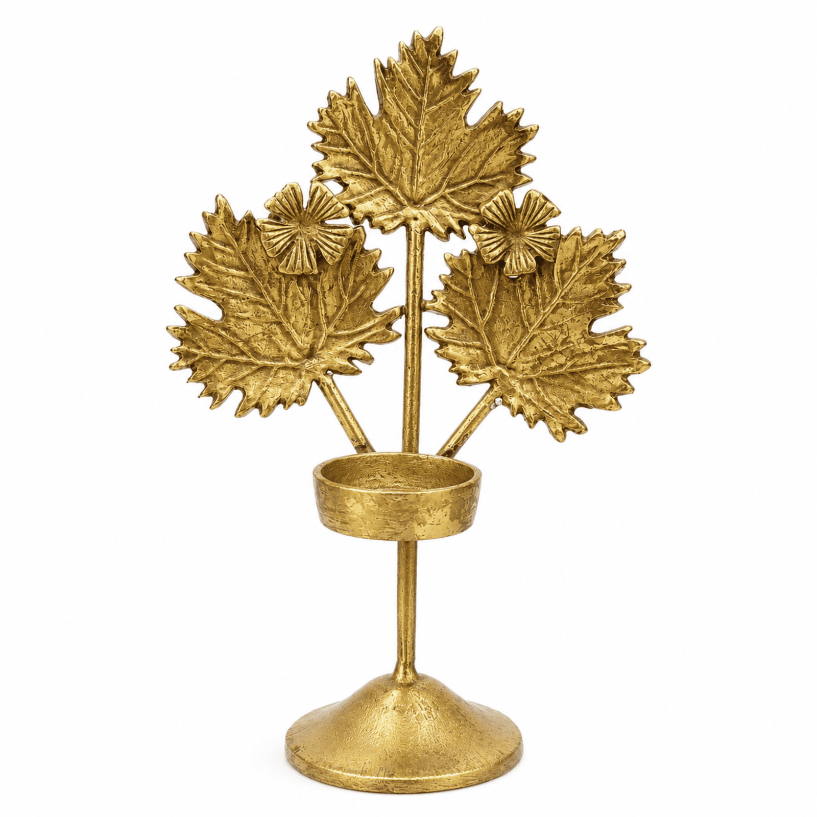 BH10513 Brass Candle Stand With Tree 8.5 Inch KBH10513