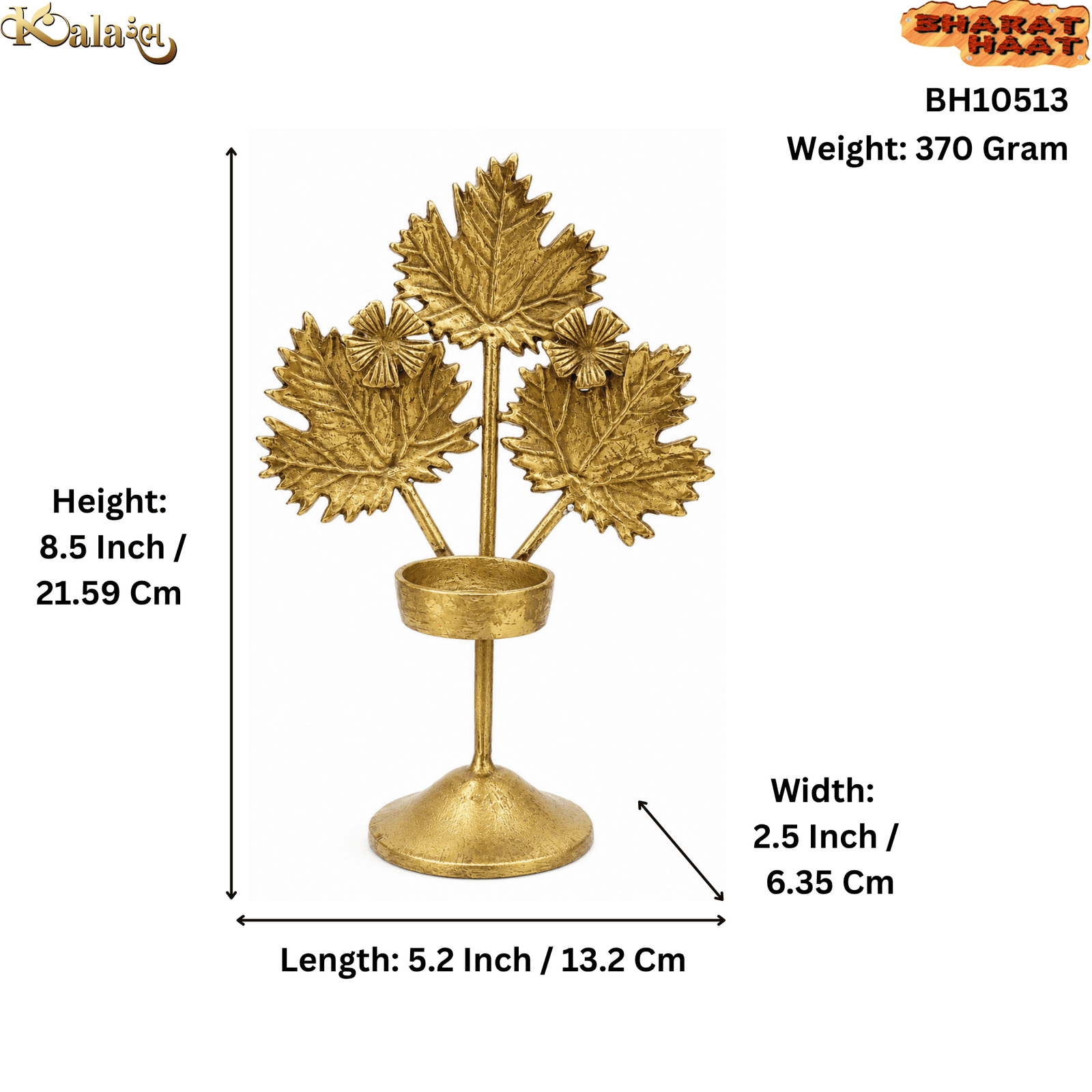 Brass Candle Stand With Tree 8.5 Inch KBH10513 Brass Candle Stand With Tree 8.5 Inch KBH10513