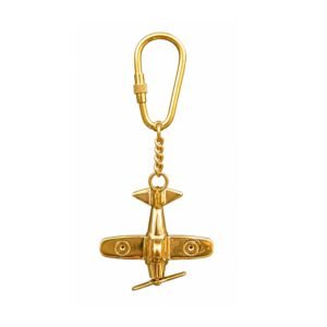 KALARAMBH Brass Aeroplane Keychain 4.2 Inch, 1 Pcs