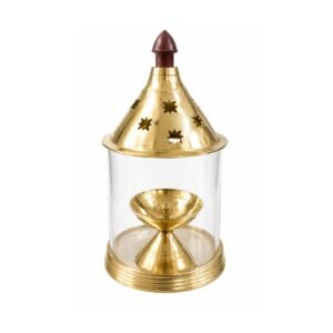 KALARAMBH Brass Akhand Diya 4.8 Inch, 4 Pcs