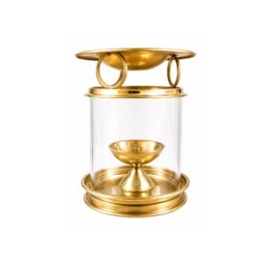 KALARAMBH Brass Akhand Diya 4.8 Inch, 4 Pcs
