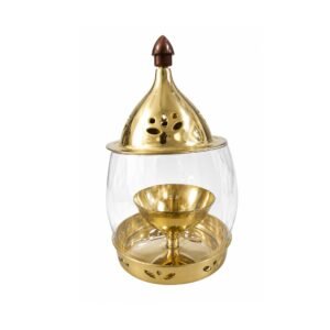 KALARAMBH Brass Akhand Diya 6.2 Inch, 4 Pcs