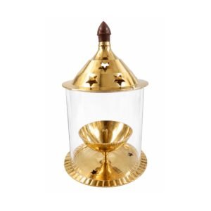 KALARAMBH Brass Akhand Diya 6.5 Inch, 4 Pcs