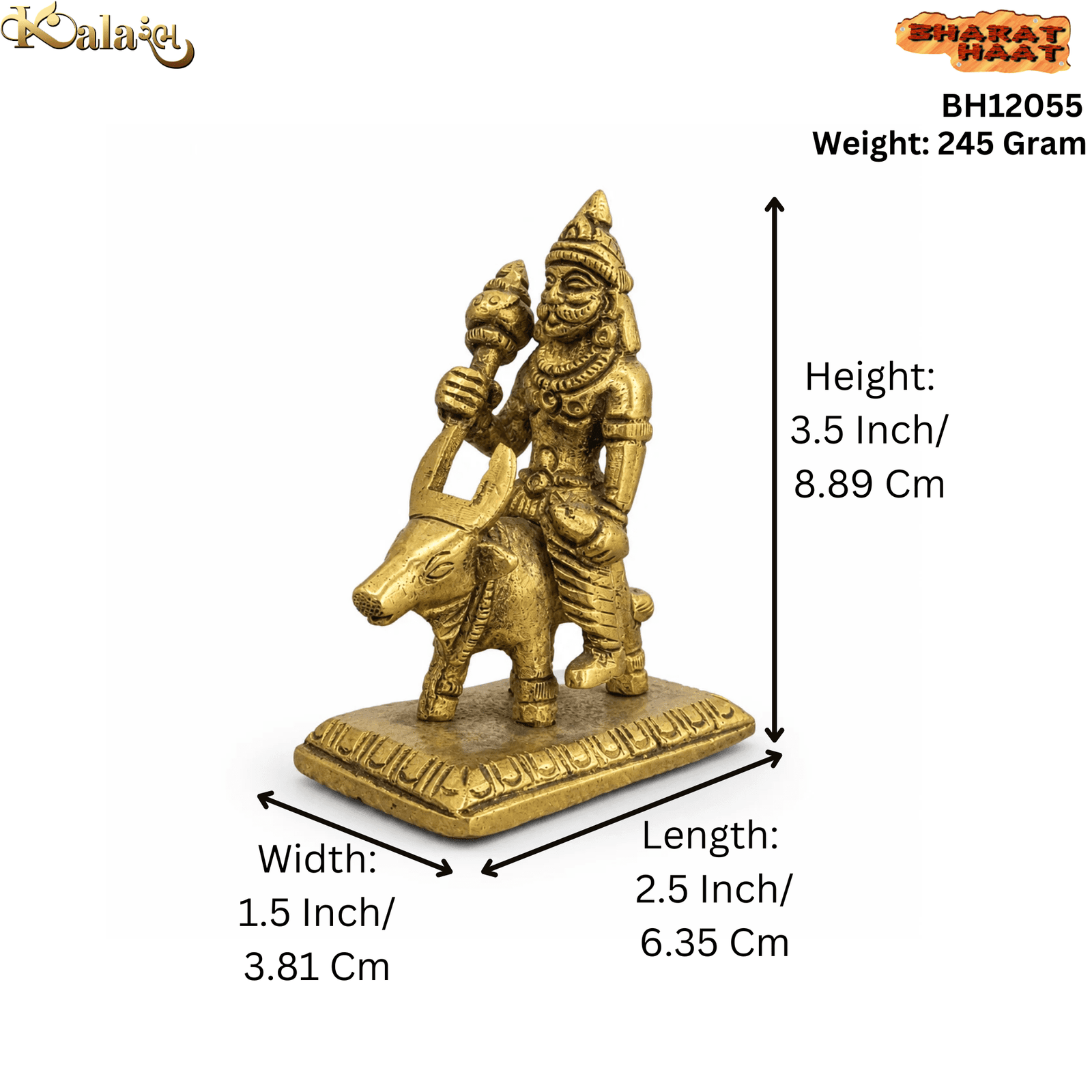 Brass Yamraj with stand 3.5 Inch KBH12055 Brass Yamraj with stand 3.5 Inch KBH12055