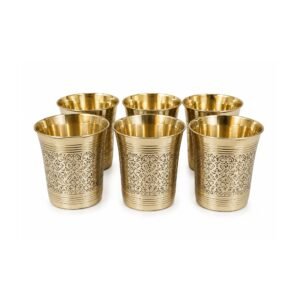 KALARAMBH Brass Set Of 6 Glass 3.5 Inch, 1 Pcs