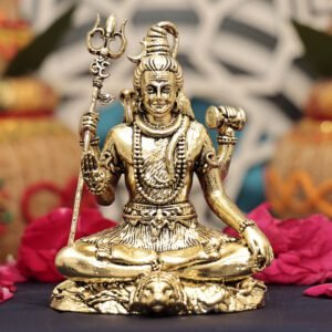 Brass Shiv Idol 3.9 Inch – Handcrafted Lord Shiva Statue