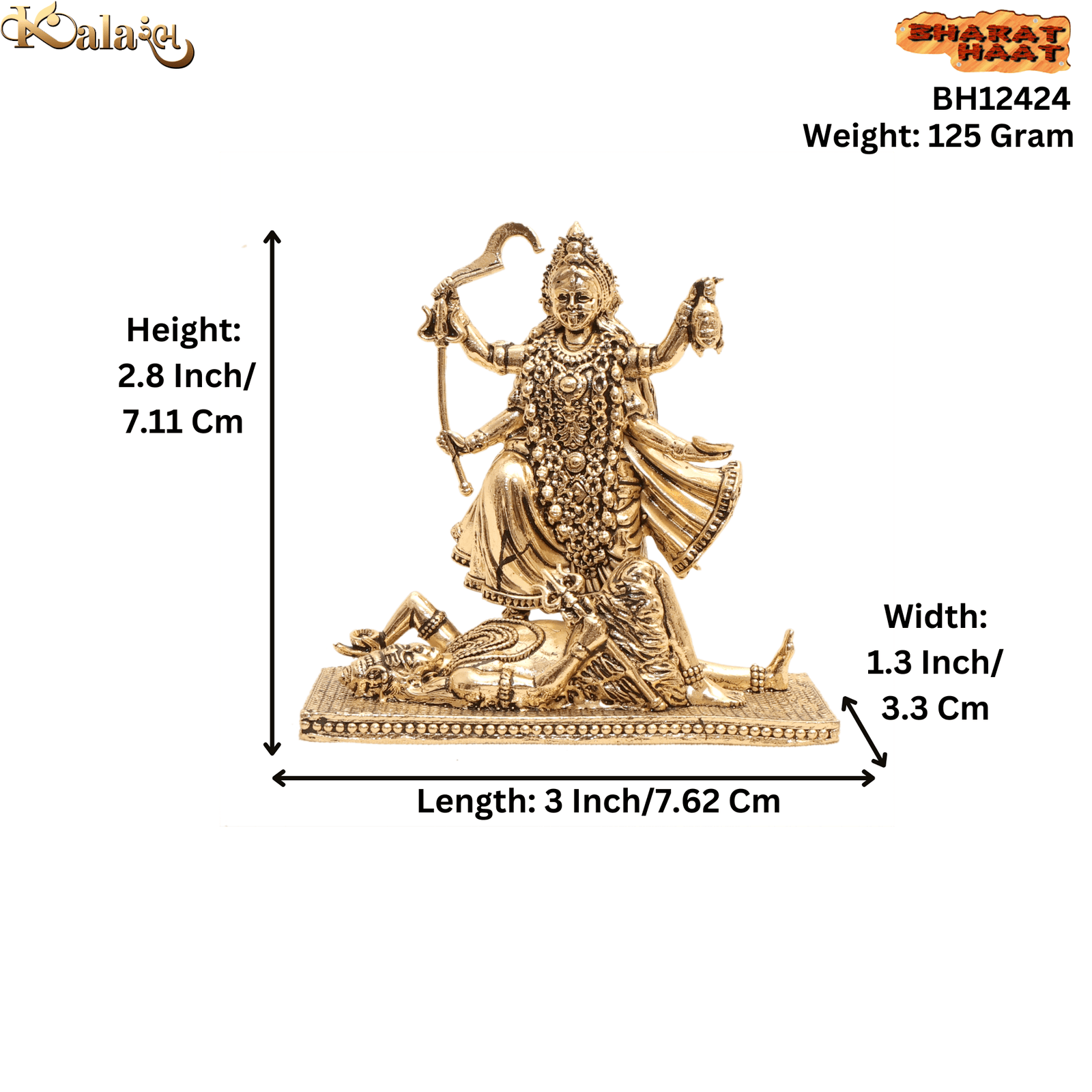 Brass Kali maa 2.8 Inch KBH12424 Brass Kali maa 2.8 Inch KBH12424