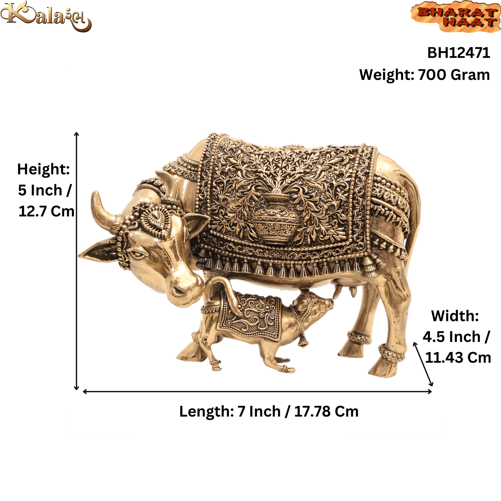 Brass Cow and Calf 5 Inch KBH12471 Brass Cow and Calf 5 Inch KBH12471