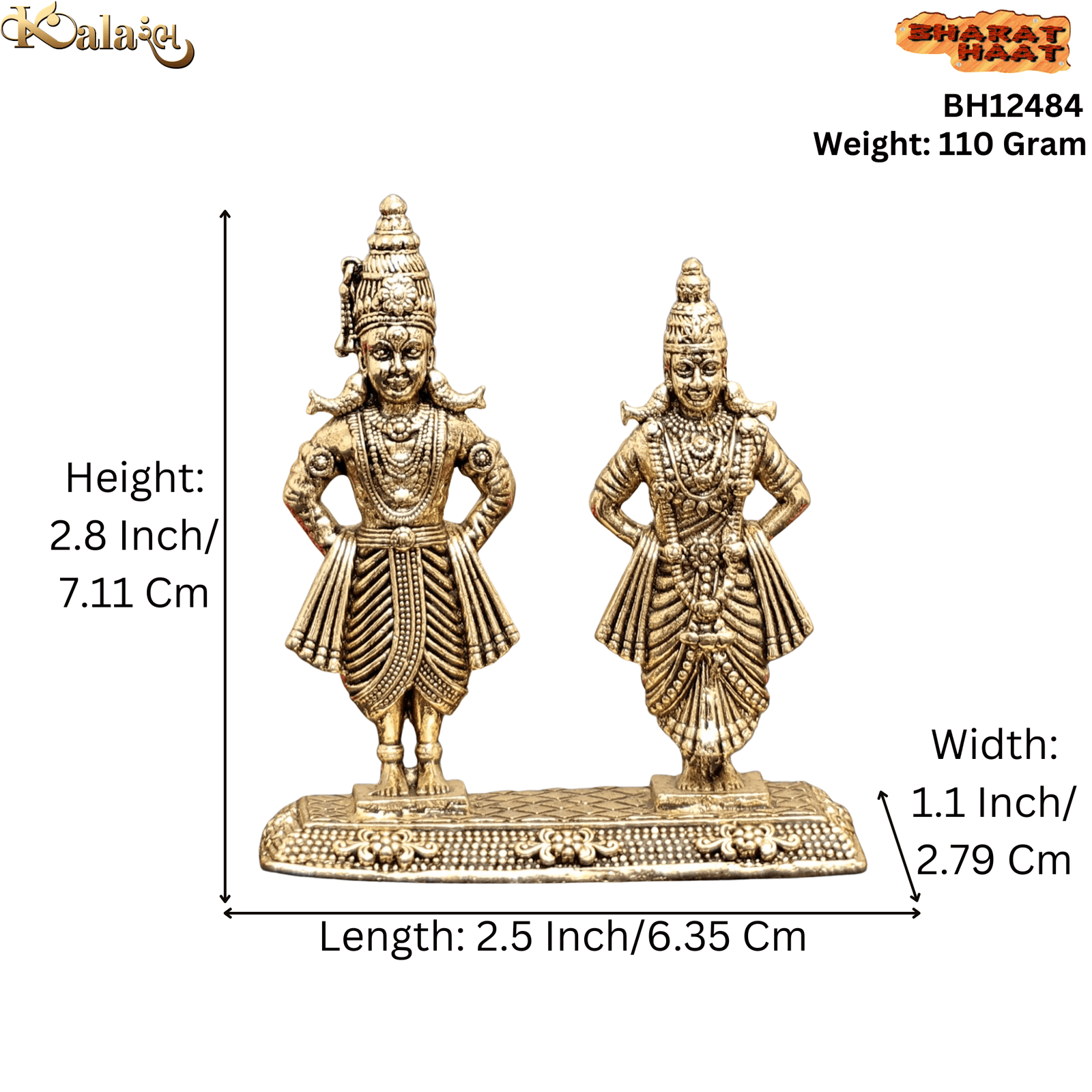 brass Vitthal rukmani 2.8 Inch KBH12484 brass Vitthal rukmani 2.8 Inch KBH12484