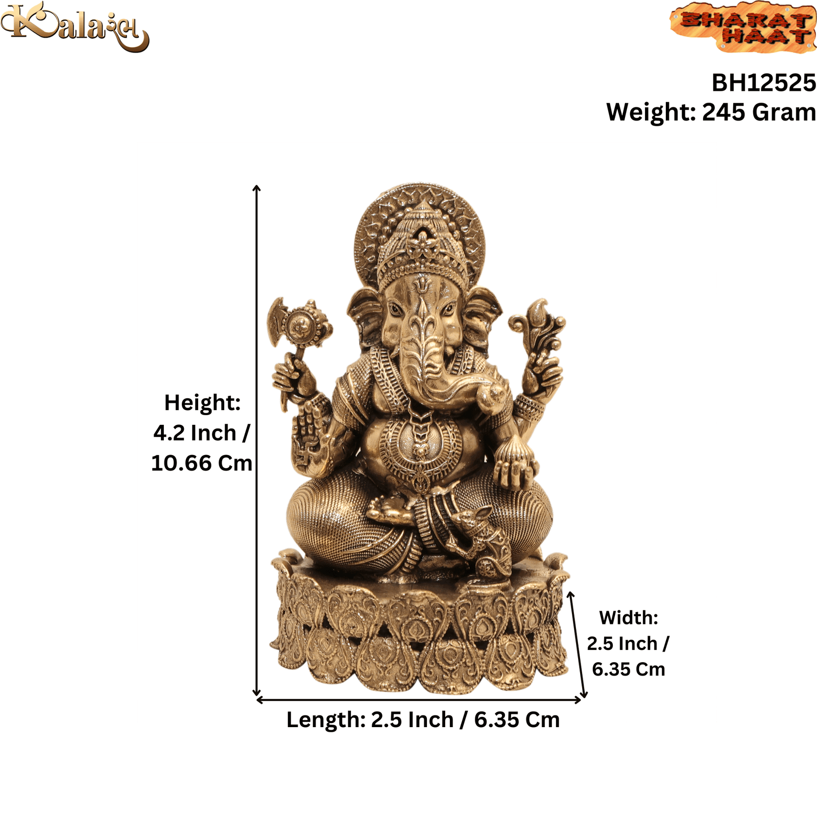 brass Ganesh 4.2 Inch KBH12525 brass Ganesh 4.2 Inch KBH12525