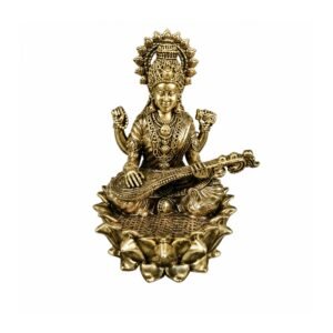 KALARAMBH Brass Saraswati Maa 4.8 Inch, 1 Pcs