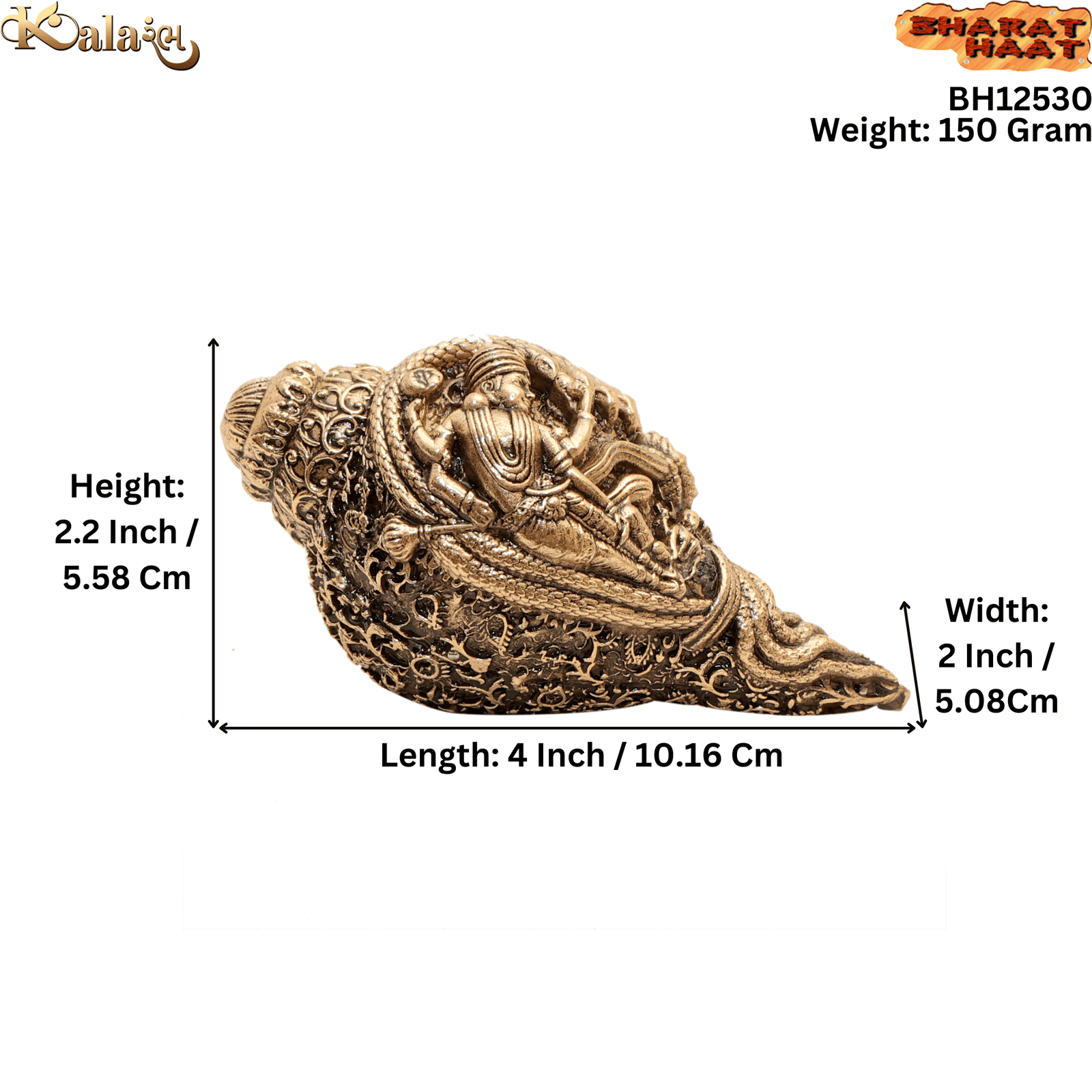 brass Vishnu sankh 2.2 Inch KBH12530 brass Vishnu sankh 2.2 Inch KBH12530