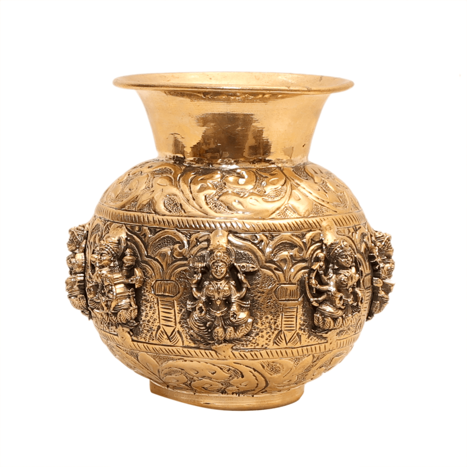 brass Astha Laxmi Kalash 4.8 Inch KBH12534 brass Astha Laxmi Kalash 4.8 Inch KBH12534
