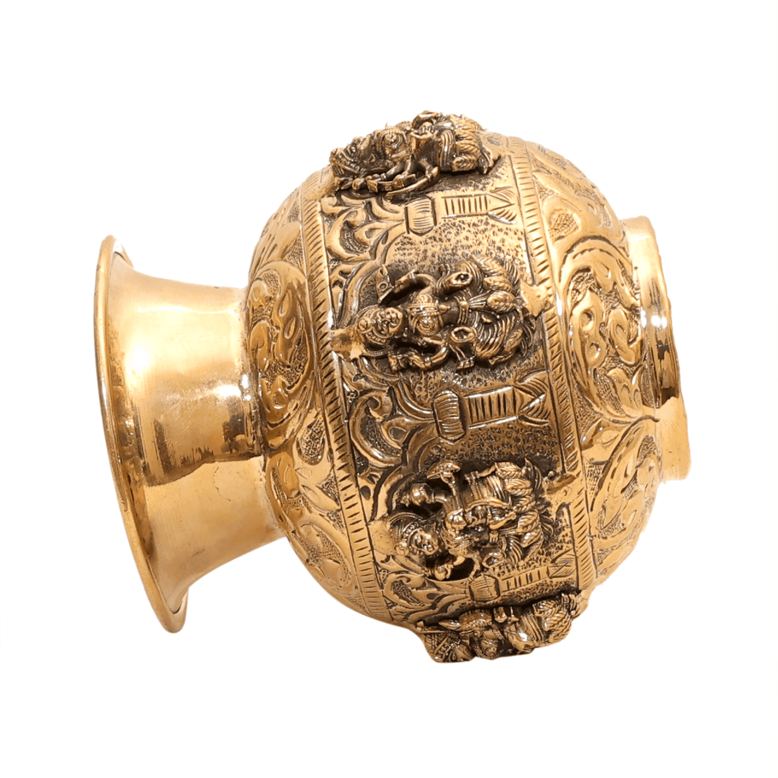 brass Astha Laxmi Kalash 4.8 Inch KBH12534 brass Astha Laxmi Kalash 4.8 Inch KBH12534