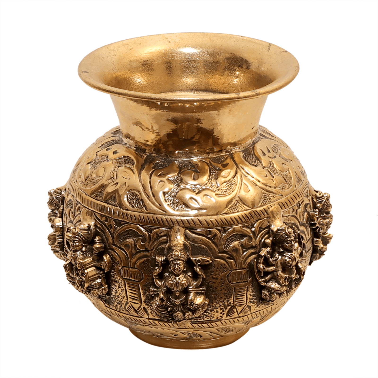 brass Astha Laxmi Kalash 4.8 Inch KBH12534 brass Astha Laxmi Kalash 4.8 Inch KBH12534