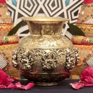brass Astha Laxmi Kalash 4.8 Inch KBH12534