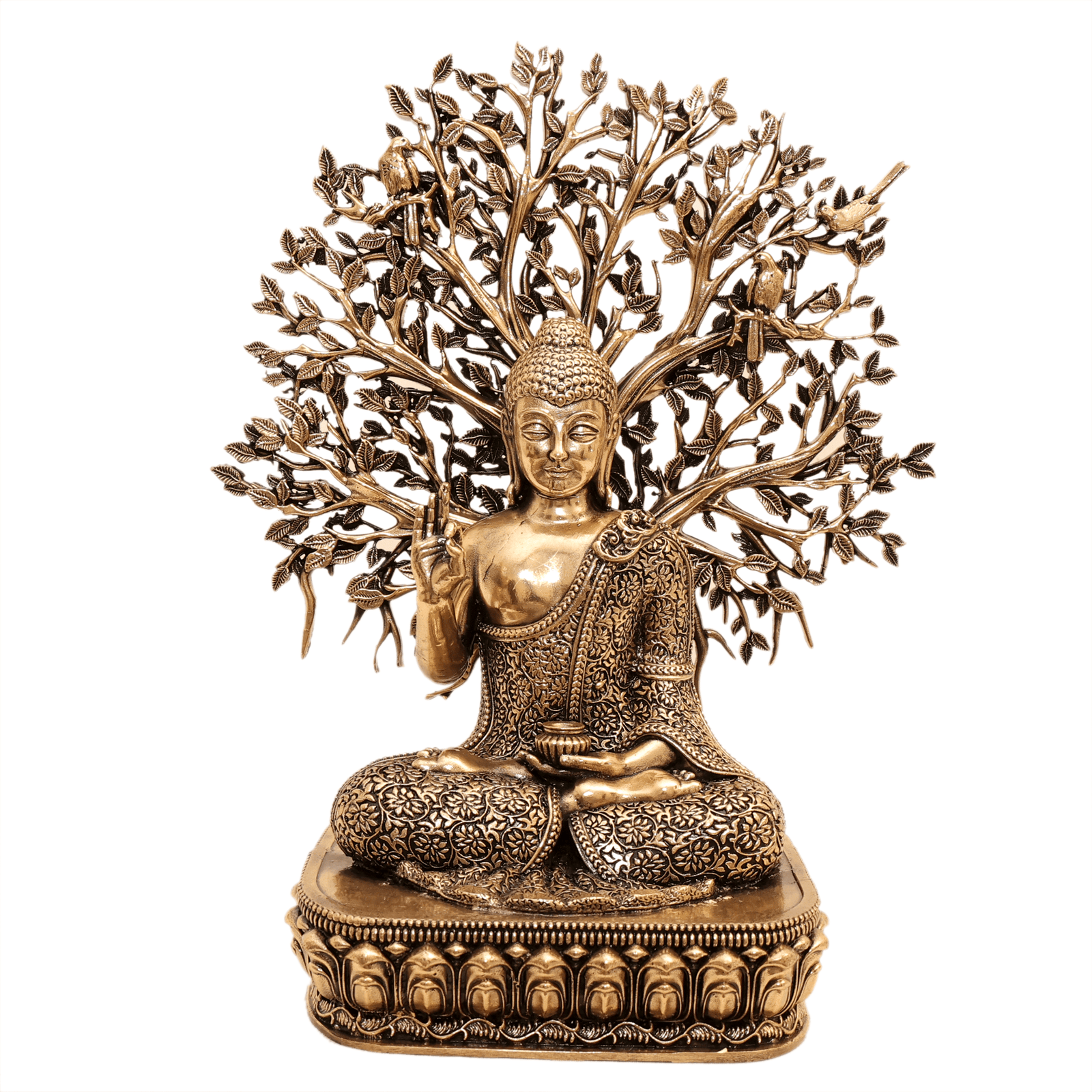 brass Buddha With Tree 9.8 Inch KBH12567 brass Buddha With Tree 9.8 Inch KBH12567