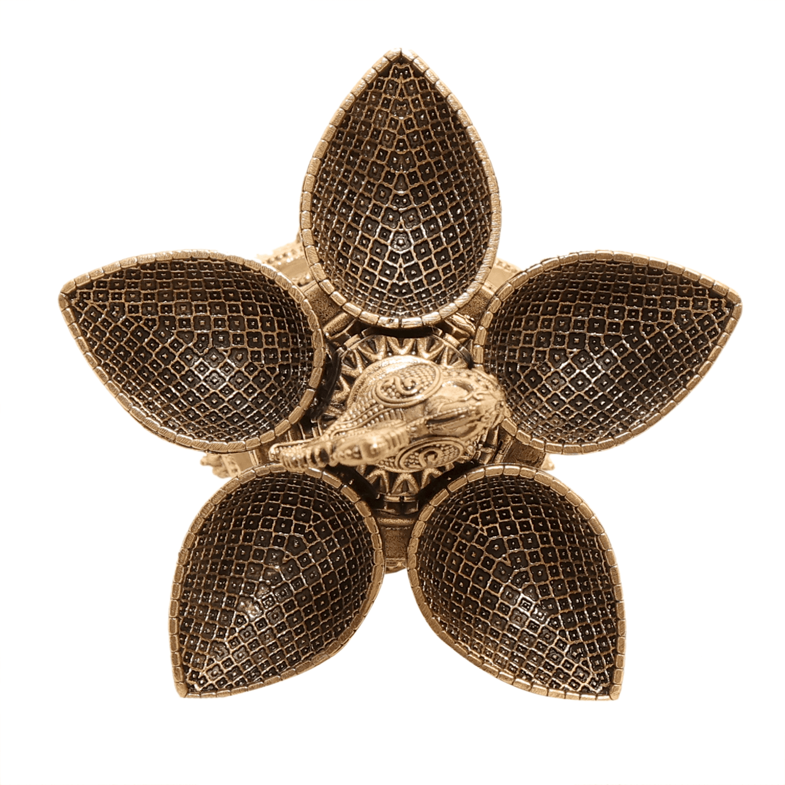 BRASS Ashta Lakshimi With peacock five Diya 10 Inch KBH12574 BRASS Ashta Lakshimi With peacock five Diya 10 Inch KBH12574