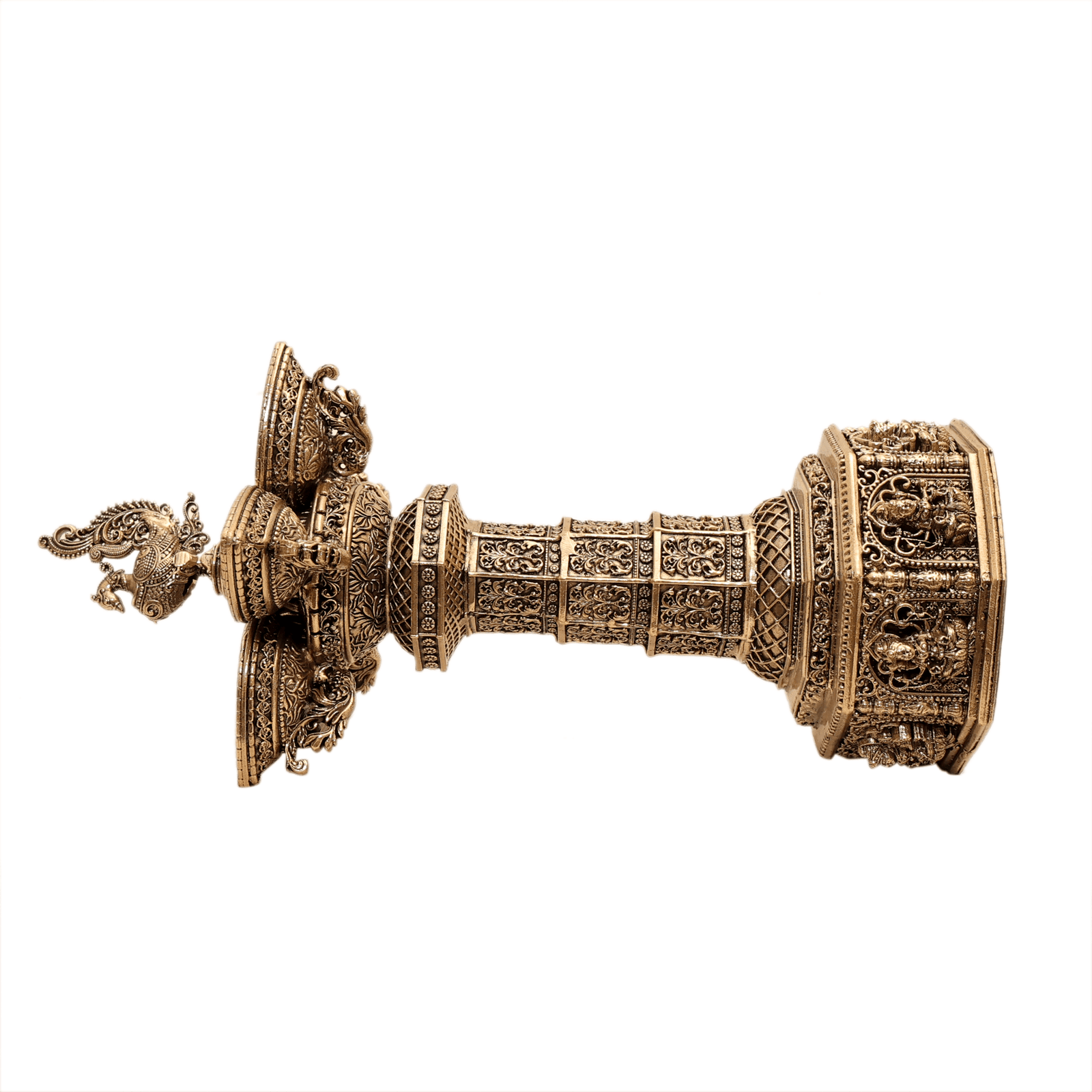 BRASS Ashta Lakshimi With peacock five Diya 10 Inch KBH12574 BRASS Ashta Lakshimi With peacock five Diya 10 Inch KBH12574