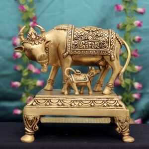 Brass Cow & Calf 8.7 Inch KBH12581
