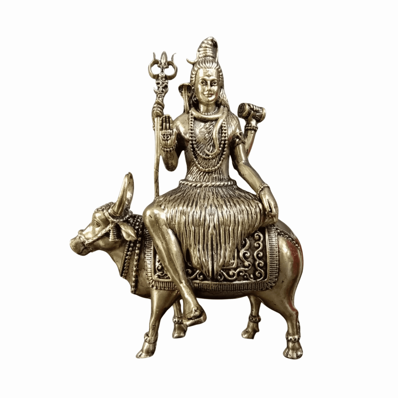 KALARAMBH Brass Shivji On Nandi 6 Inch, 1 Pcs KALARAMBH Brass Shivji On Nandi 6 Inch, 1 Pcs