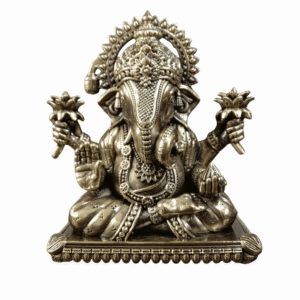 KALARAMBH Brass Ganesh Sitting 6 Inch, 1 Pcs