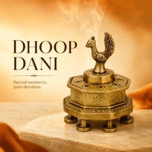Brass Dhoop Dani 4.2 Inch – Handcrafted Pooja Incense Holder