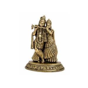 KALARAMBH Brass Radha & Krishna 4 Inch, 1 Pcs