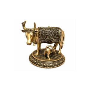 KALARAMBH Brass Cow & Calf 3.9 Inch, 1 Pcs